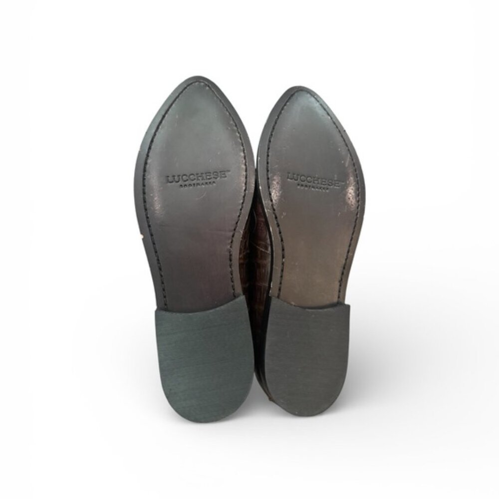 Lucchese Karmen loafers made from caiman leather chocolate 9 - Picture 6 of 11